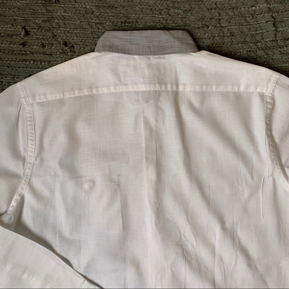 EXPRESS Collar contrast Long Sleeve Button Down - Picture 7 of 8